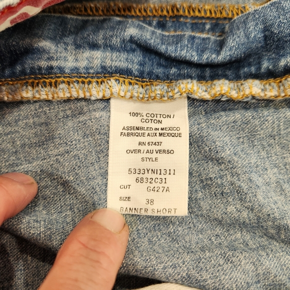 VTG Polo Jeans Co Ralph Lauren Banner Denim Shorts Mens 38 Inseam 11" Y2K Baggy - Picture 5 of 11